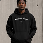 elizabeth-taylor name-print hoodie - black