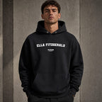 ella-fitzgerald name-print hoodie - black