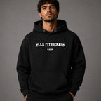 ella-fitzgerald name-print hoodie - black