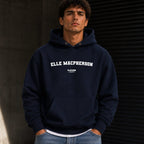 elle-macpherson name-print hoodie - navy
