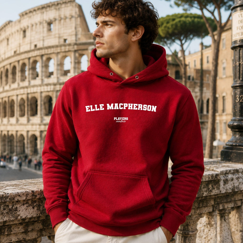 elle-macpherson name-print hoodie - red