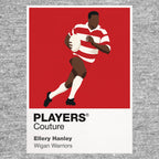 Ellery Hanley Wigan Warriors rugby league T-shirt grey