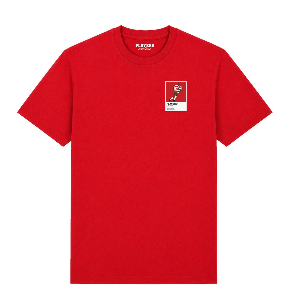 Ellery Hanley Wigan Warriors rugby league T-shirt mens red tshirt