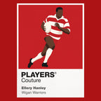 Ellery Hanley Wigan Warriors rugby league T-shirt red