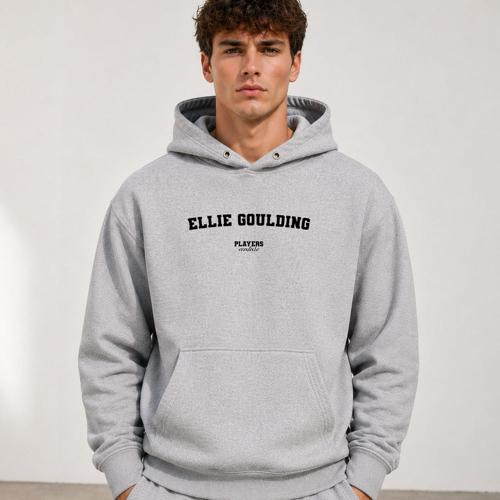 ellie-goulding name-print hoodie - grey