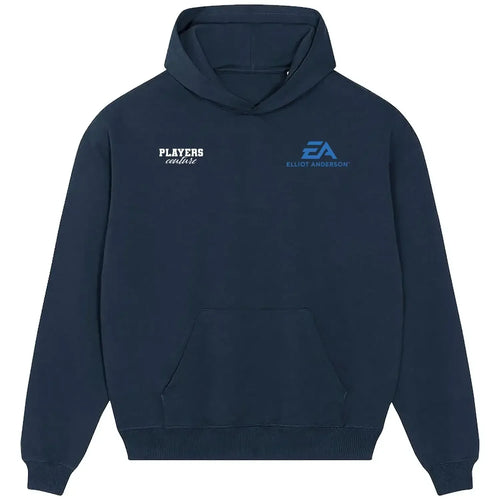 Elliot Anderson hoodie – navy men's hoodie featuring the Elliot Anderson Players Couture logo