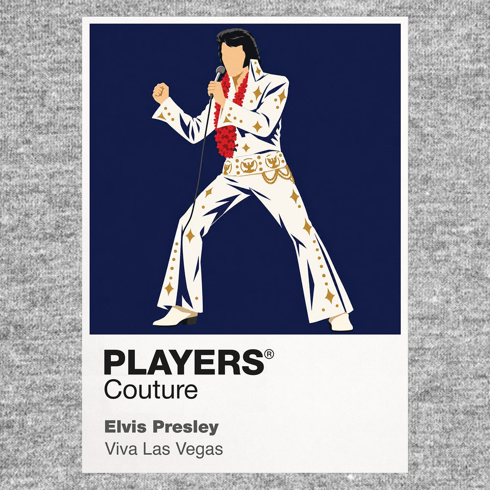 Elvis Presley the clothing, stance and movement that made Elvis a global visual icon Icon Frame artwork in grey