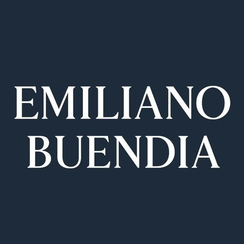 Emiliano Buendia Logo Men's Hoodie – navy close-up detail shot of the Emiliano Buendia Players Couture logo design