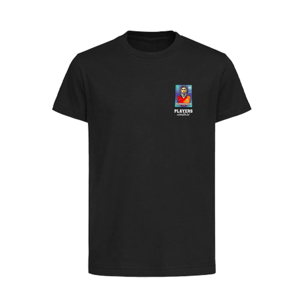 Emiliano Martinez World Cup Sticker Kids T-Shirt – emiliano martinez sticker kids black tshirt Players Couture design