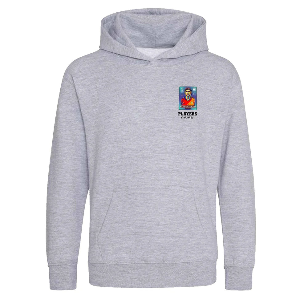 Emiliano Martinez World Cup Sticker Kids Hoodie – emiliano martinez sticker kids grey hoodie Players Couture design