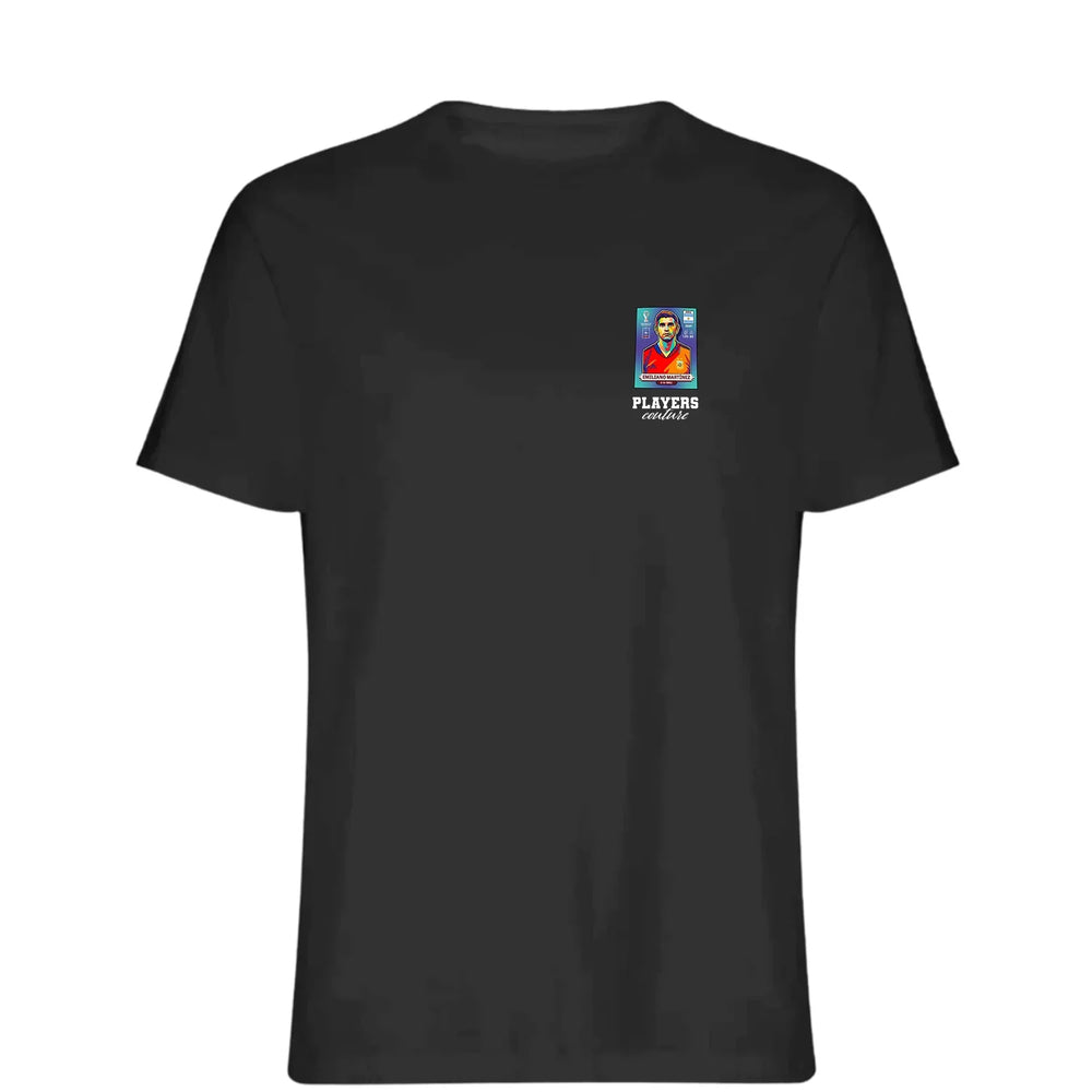 Emiliano Martinez World Cup t-shirt – black men's t-shirt featuring the Emiliano Martinez World Cup Players Couture logo