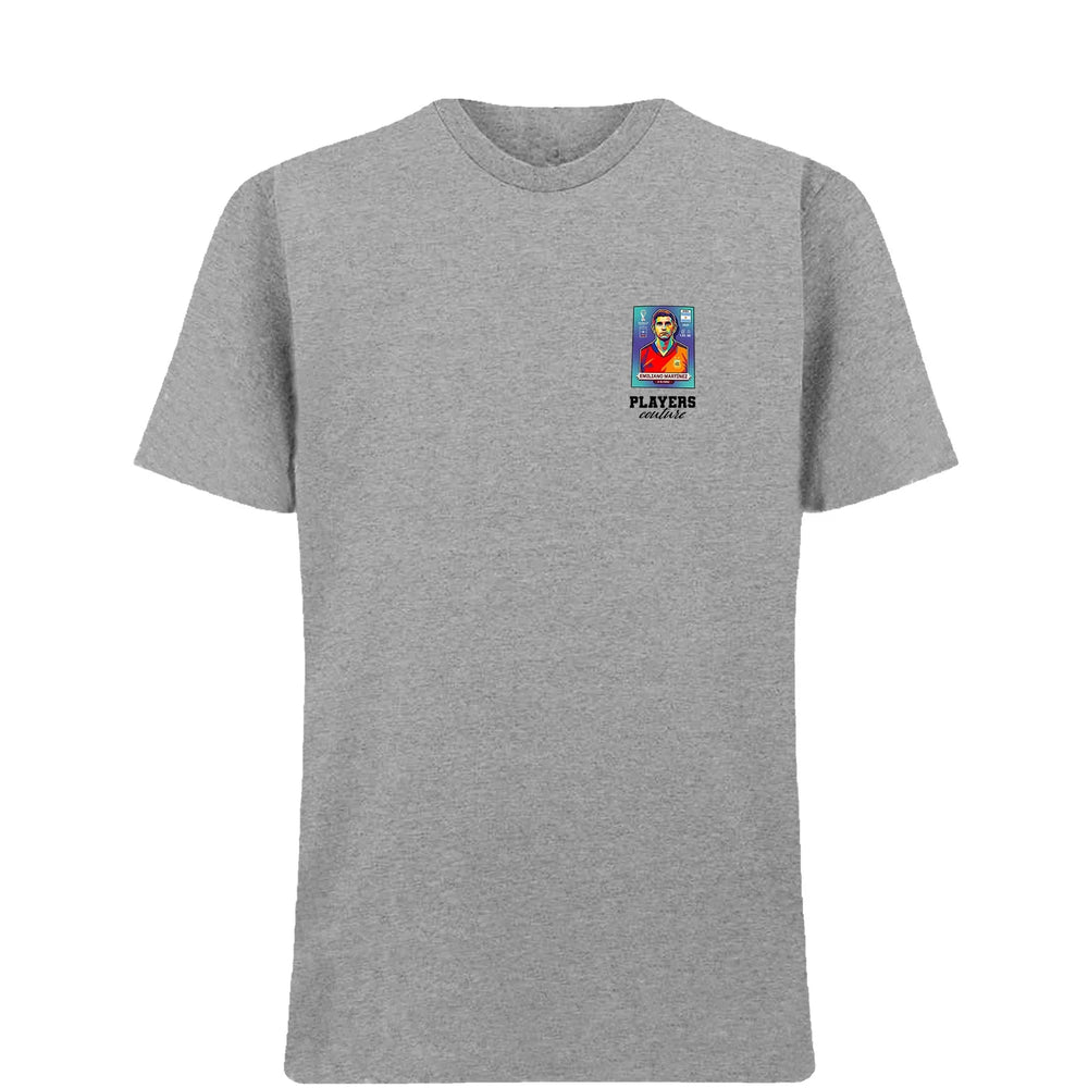Emiliano Martinez World Cup t-shirt – grey men's t-shirt featuring the Emiliano Martinez World Cup Players Couture logo