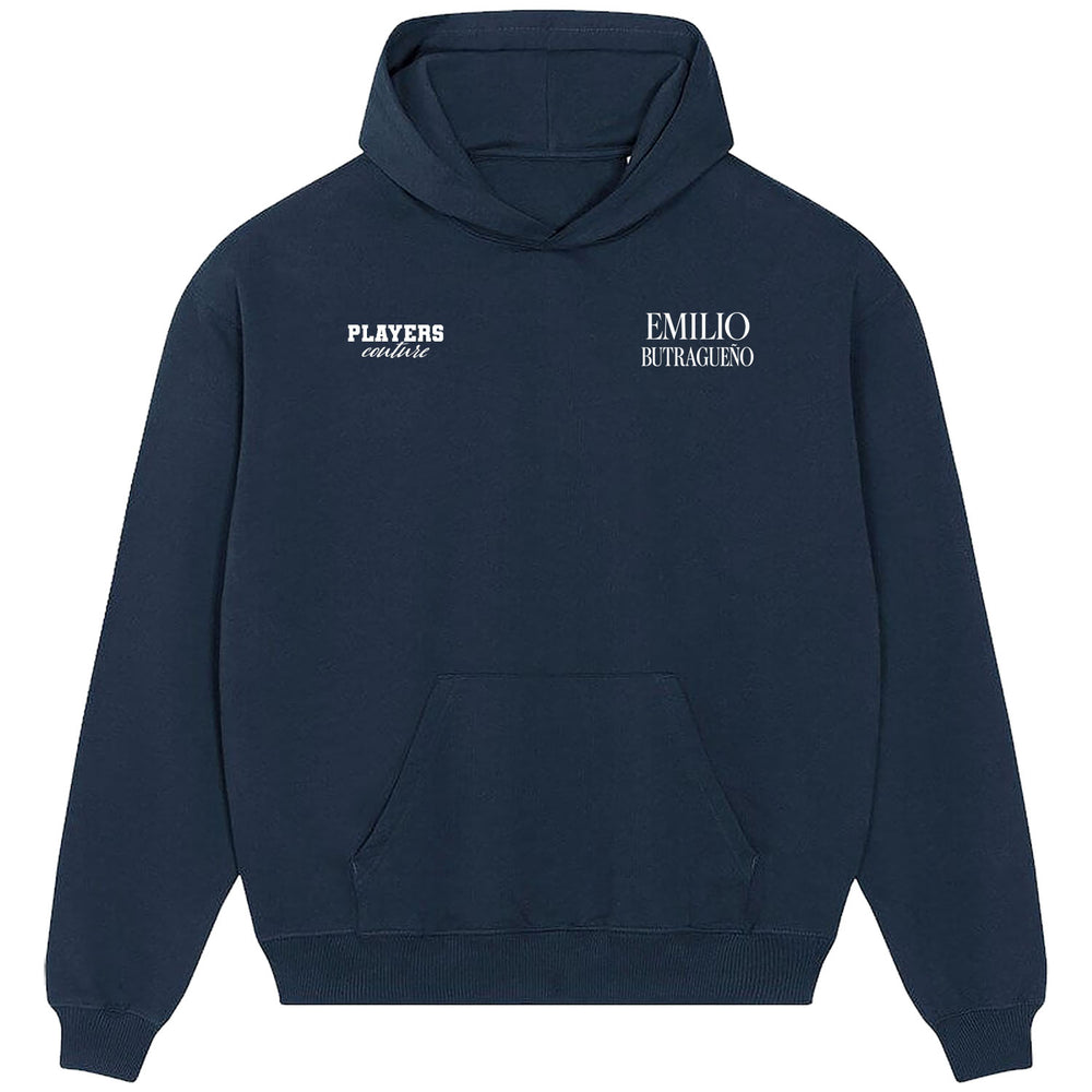 Emilio Butragueno Logo Players Couture Men's Casual Hoodie Navy