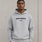 emma-mackey name-print hoodie - grey