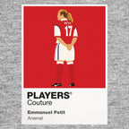 Emmanuel Petit Arsenal Icon Frame Men's Hoodie — Gray Artwork