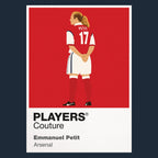 Emmanuel Petit Arsenal Icon Frame Men's Hoodie — Navy Artwork