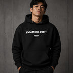 emmanuel-petit name-print hoodie - black
