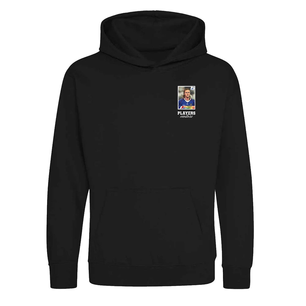 Emmanuel Petit World Cup Sticker Kids Hoodie – emmanuel petit sticker kids black hoodie Players Couture design