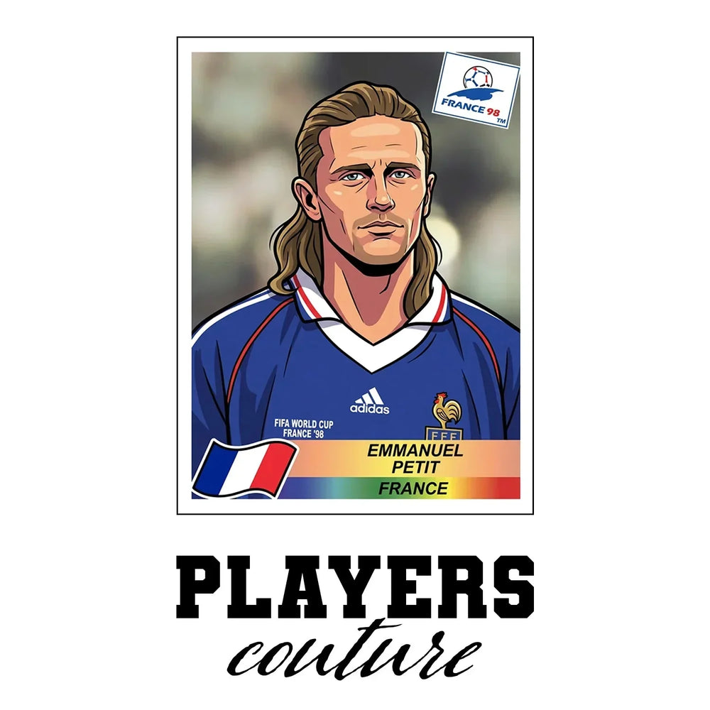 Emmanuel Petit World Cup Sticker Kids Hoodie – emmanuel petit white Players Couture design