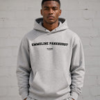 emmeline-pankhurst name-print hoodie - grey