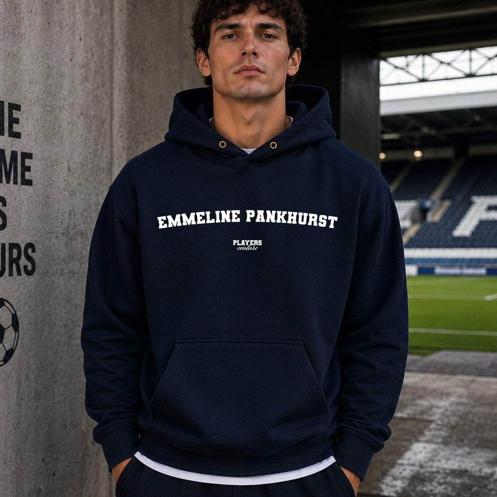 emmeline-pankhurst name-print hoodie - navy