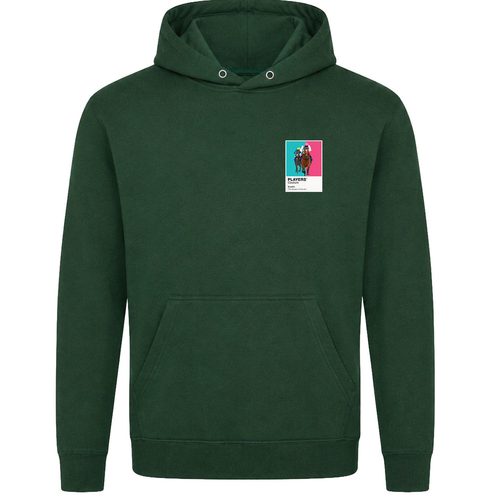 Enable horse racing hoodie – mens forest green hoodie view