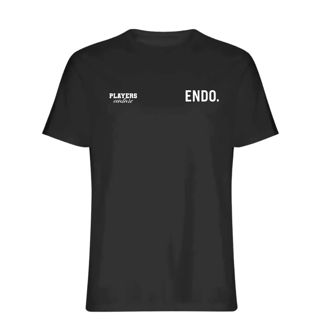 Endo t-shirt – black men's t-shirt featuring the Endo Players Couture logo