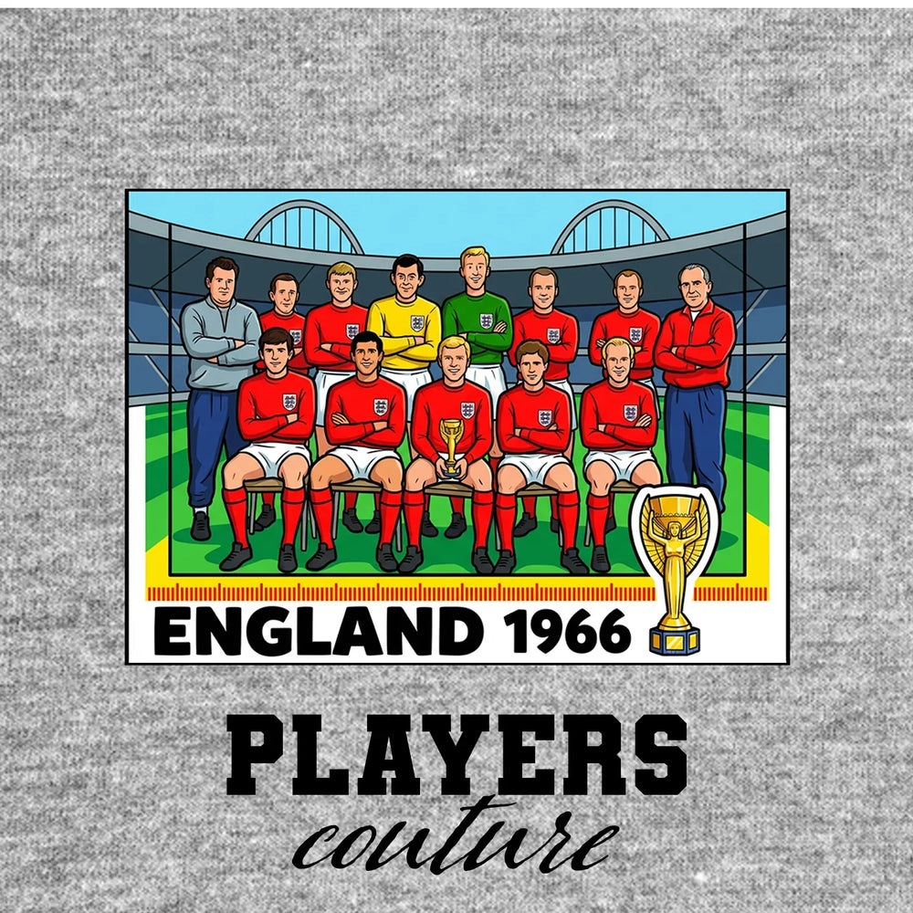 England 1966 Team World Cup Sticker Men's T-Shirt – grey close-up detail shot of the England 1966 Team World Cup Players
