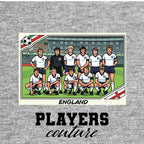 England 1986 Team World Cup Sticker Men's T-Shirt – grey close-up detail shot of the England 1986 Team World Cup Players