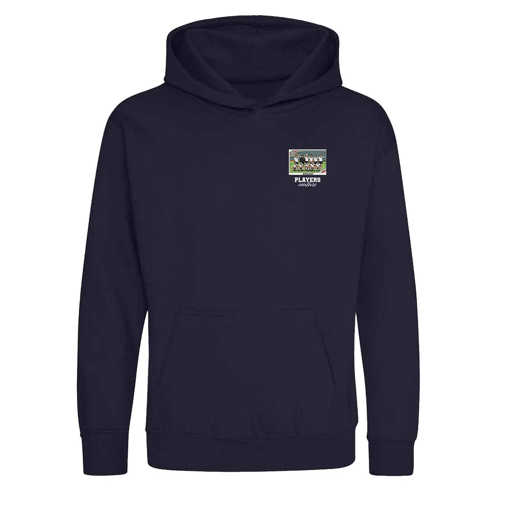 England World Cup Sticker Kids Hoodie – england 1986 team sticker kids navy hoodie Players Couture design