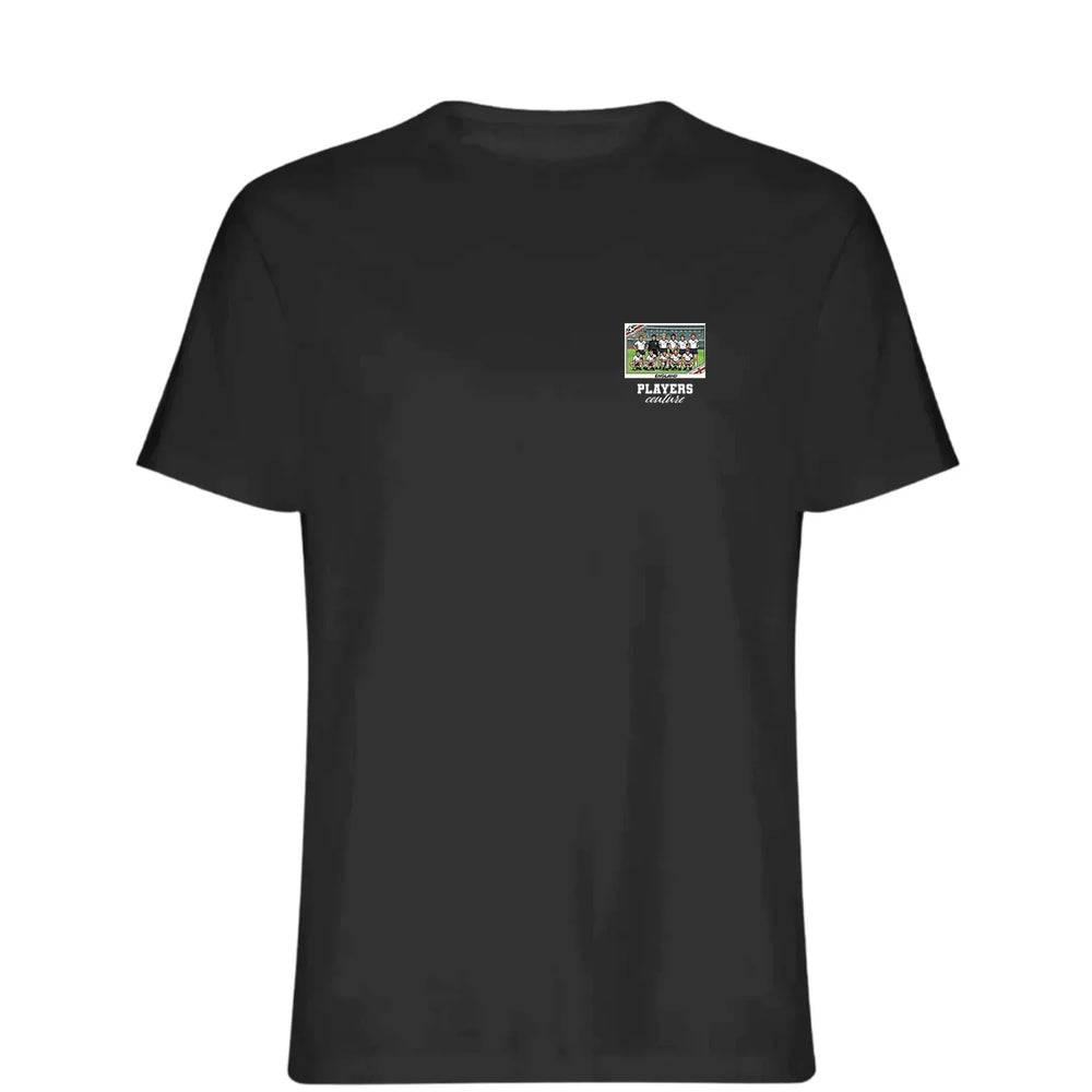 England 1986 Team World Cup t-shirt – black men's t-shirt featuring the England 1986 Team World Cup Players Couture logo