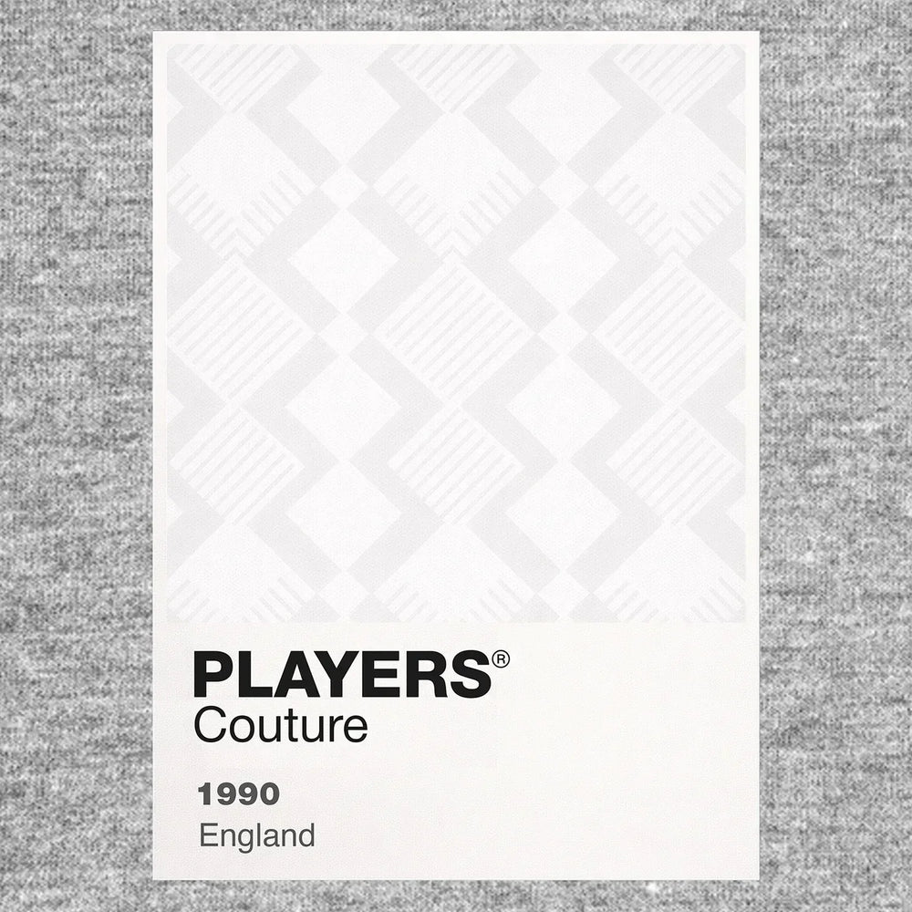 England 1990 Classic Football Shirt Colours Frame Men's T-Shirt – grey close-up detail shot of the England 1990 Players