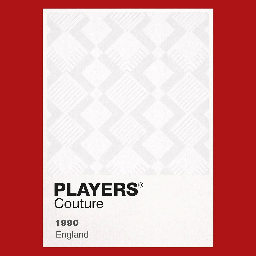 England 1990 Classic Football Shirt Colours Frame Men's T-Shirt – red close-up detail shot of the England 1990 Players