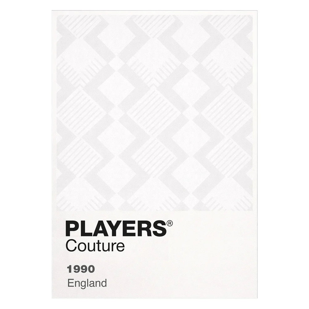 England 1990 Classic Football Shirt Colours Frame Men's T-Shirt – white close-up detail shot of the England Players Couture