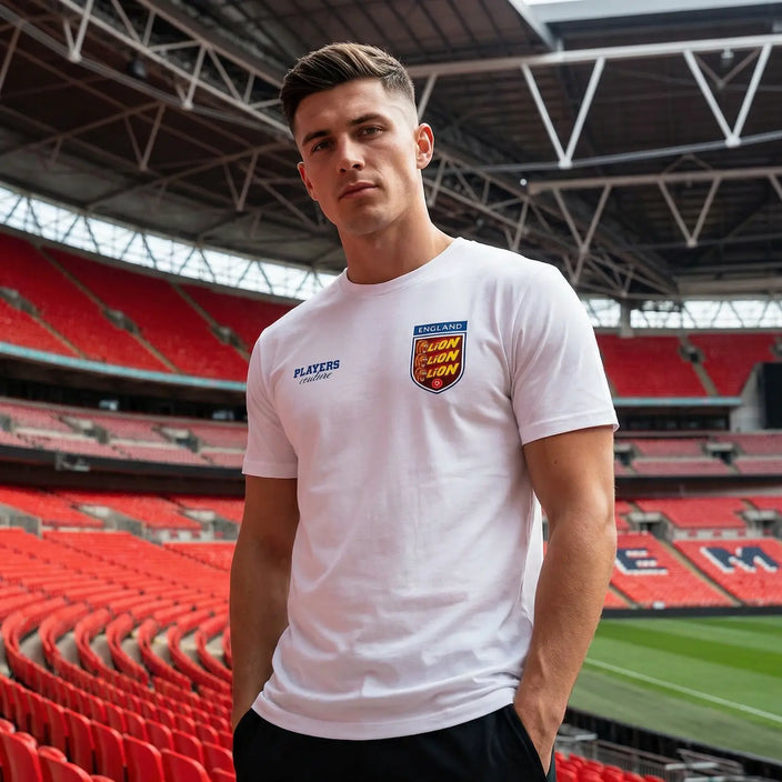 England Three Lions Bars Logo Players Couture Mens T-Shirt