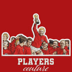 England 66 Badge Men's Hoodie – red close-up detail shot of the England 66 Players Couture logo design