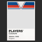 England 1982 Classic Football Shirt Team Colours Frame Men's T-Shirt – black close-up detail shot of the England 1982
