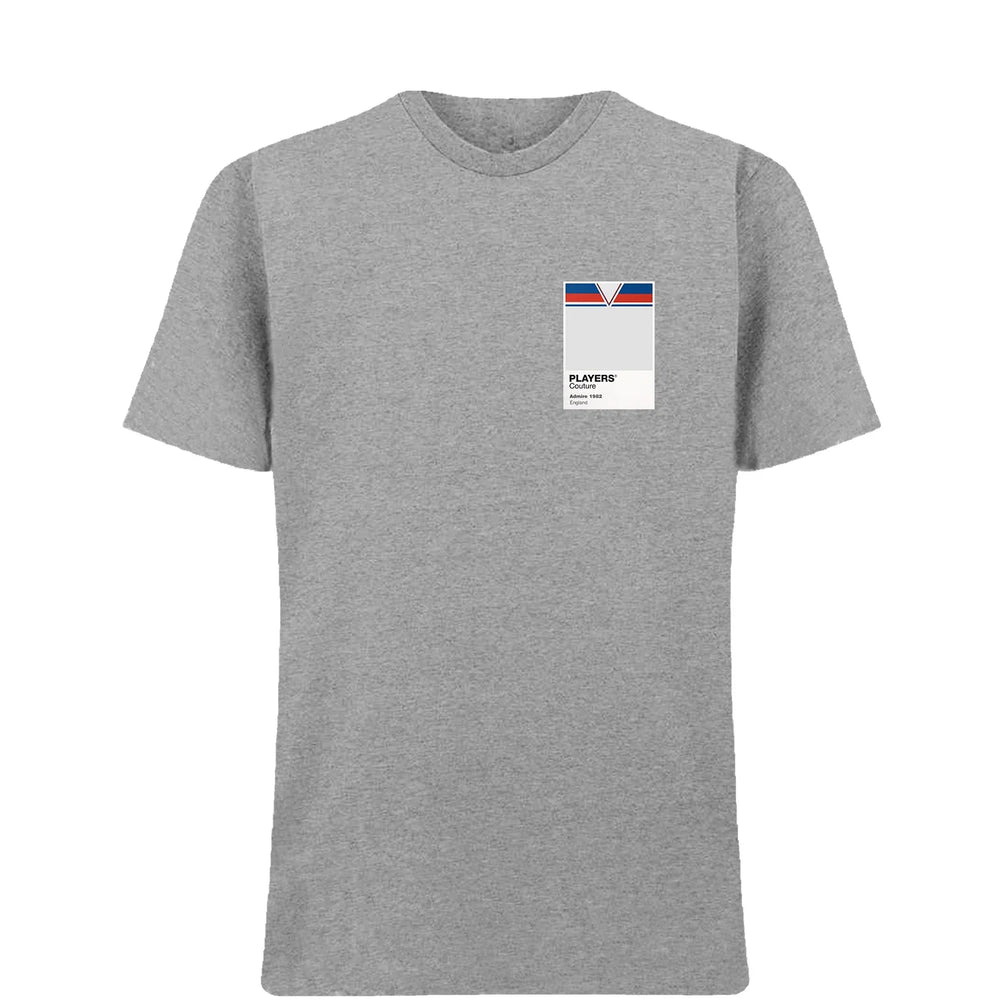 England 1982 t-shirt – grey men's t-shirt featuring the England 1982 Players Couture logo