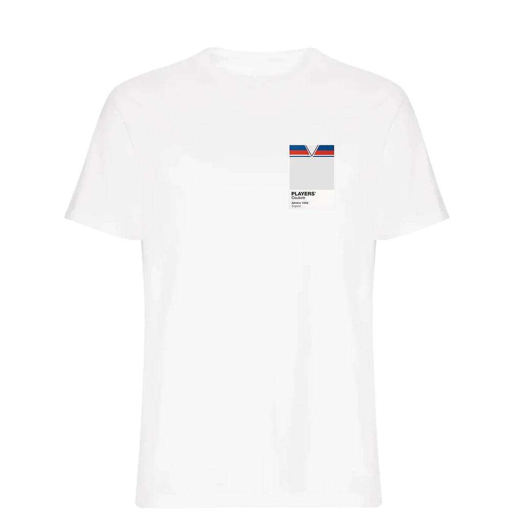 England 1982 t-shirt – white men's t-shirt featuring the England 1982 Players Couture logo