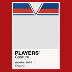 England 1982 Classic Football Shirt Team Colours Frame Men's T-Shirt – red close-up detail shot of the England 1982 Players