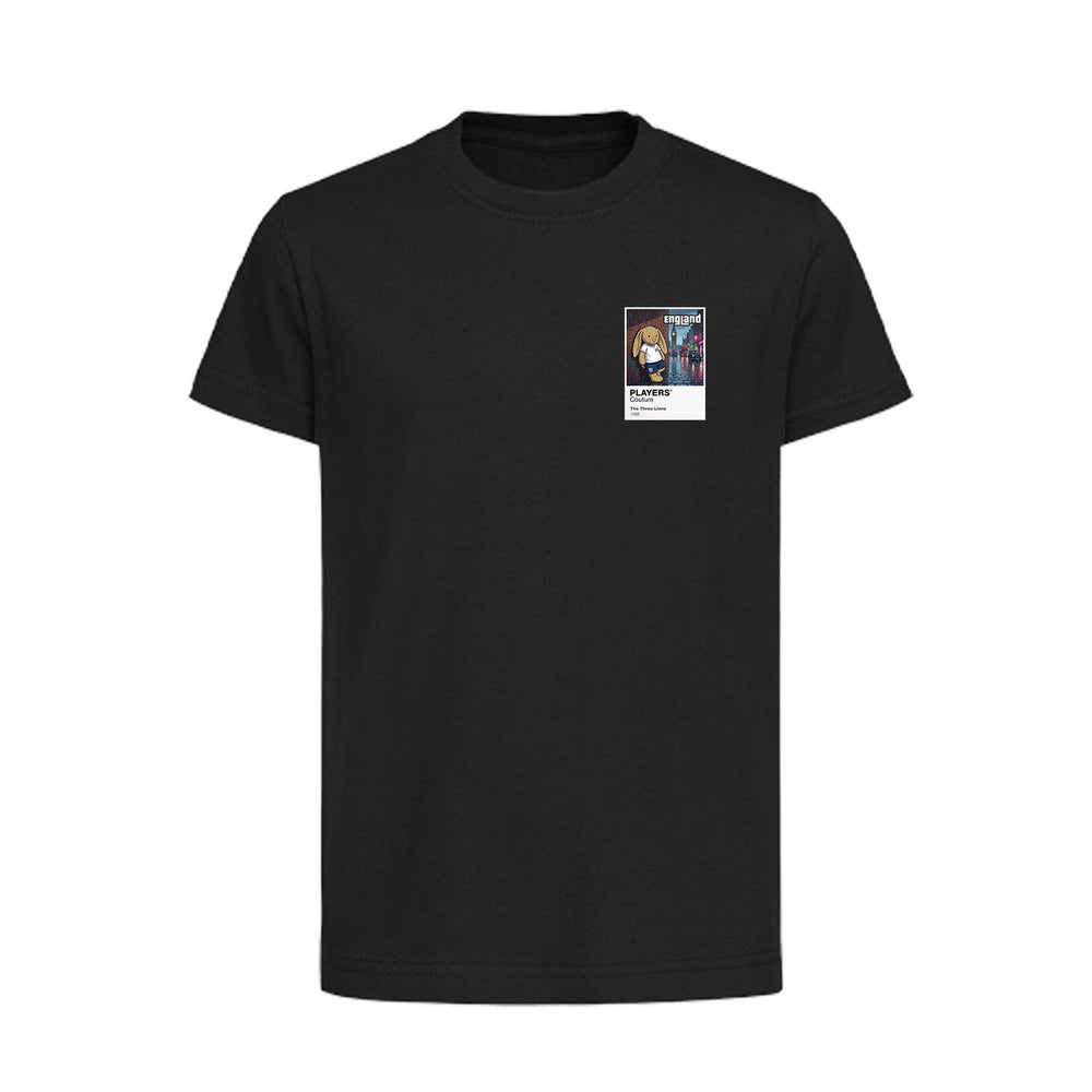 England Football Cool Bunny Kids T-Shirt – England football cool bunny kids t-shirt in Black – Players Couture