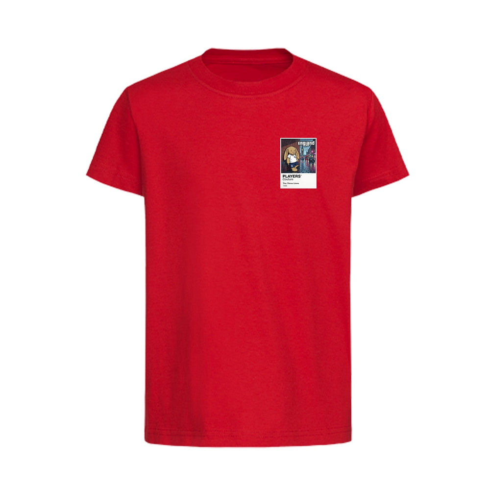England Football Cool Bunny Kids T-Shirt – England football cool bunny kids t-shirt in Red – Players Couture