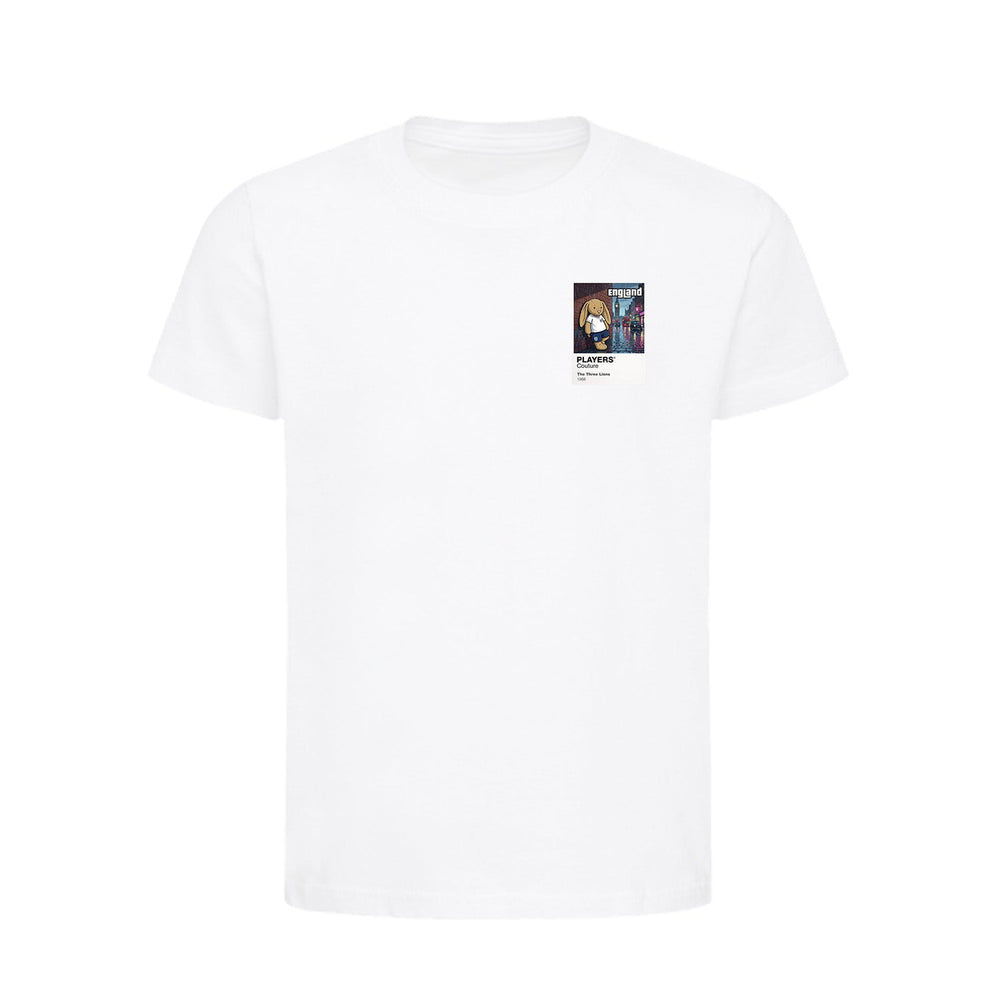 England Football Cool Bunny Kids T-Shirt – England football cool bunny kids t-shirt in White – Players Couture