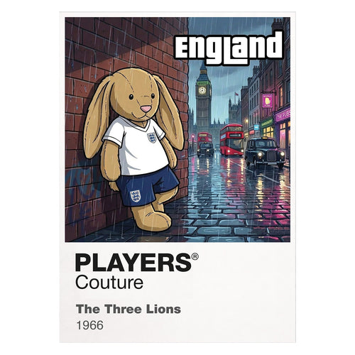 England Football Cool Bunny Men's T-Shirt – England football cool bunny framed artwork detail – Players Couture