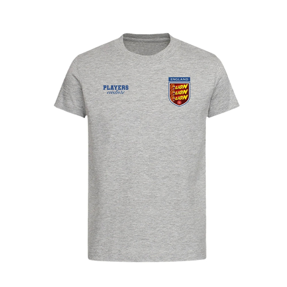 England Three Lions Bar t-shirt – grey kids' t-shirt featuring the England Three Lions Bar Players Couture logo