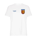 England Three Lions Bars t-shirt – white men's t-shirt featuring the England Three Lions Bars Players Couture logo