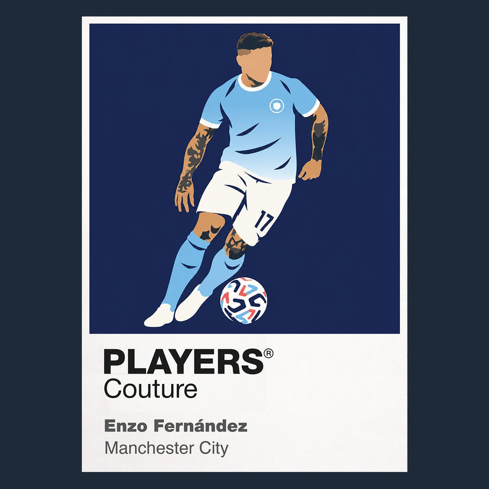 Enzo Fernández Manchester City Icon Frame artwork in navy