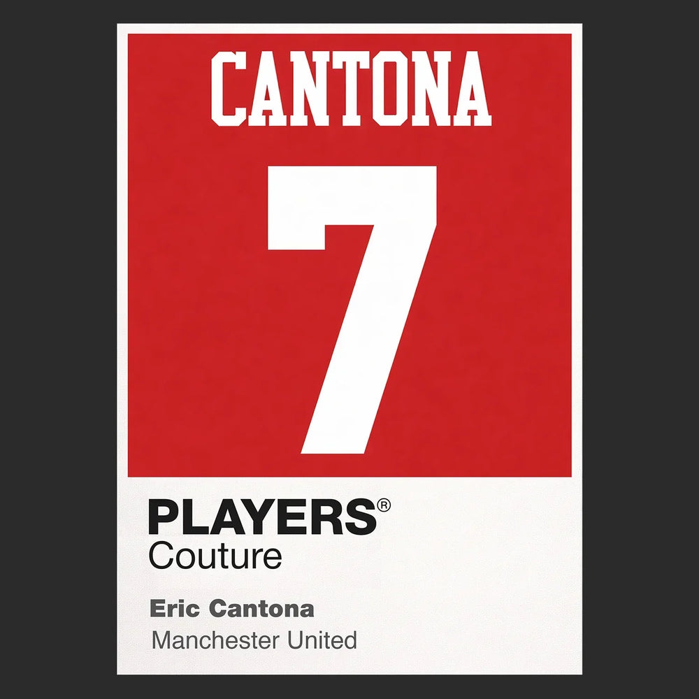 Eric Cantona 7 Football Shirt Frame Men's Hoodie – black close-up detail shot of the Eric Cantona 7 Football Players Couture