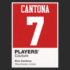 Eric Cantona 7 Football Shirt Frame Men's Hoodie – black close-up detail shot of the Eric Cantona 7 Football Players Couture