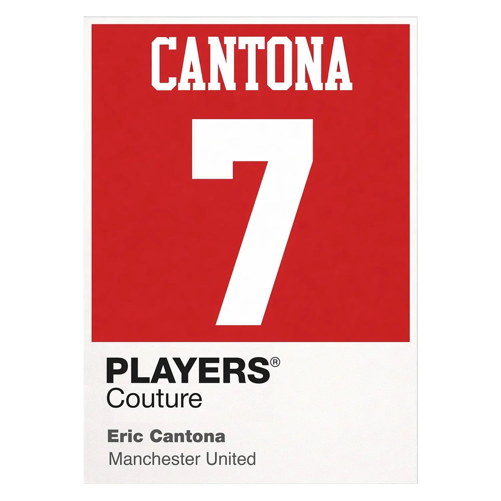 Eric Cantona 7 Football Shirt Frame Men's Hoodie – white close-up detail shot of the Eric Cantona 7 Football Players Couture